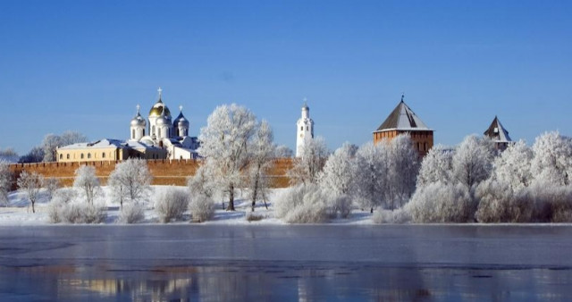 Русская зима в Великом Новгороде