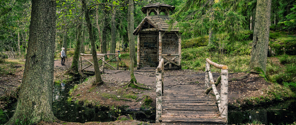 Павильон Хижина отшельника в усадьбе Монрепо