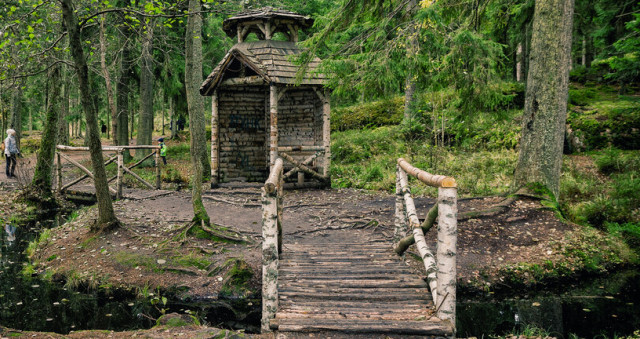 Павильон Хижина отшельника в усадьбе Монрепо